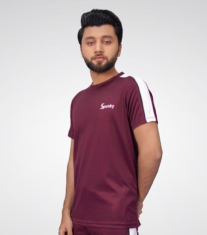 Premium Maroon Relax Fit T-Shirt with reflective Logo