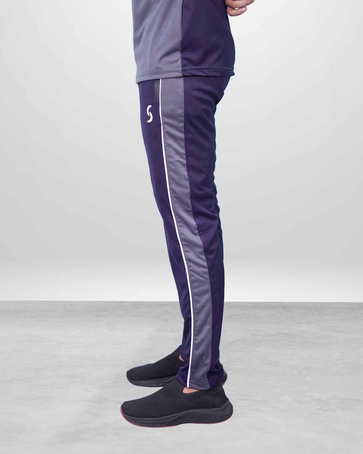 Relax Fit Gray & Blue TrackSuit with Reflective Detailing