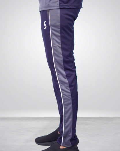 Blue Dri-fit Trouser with Gray Panels