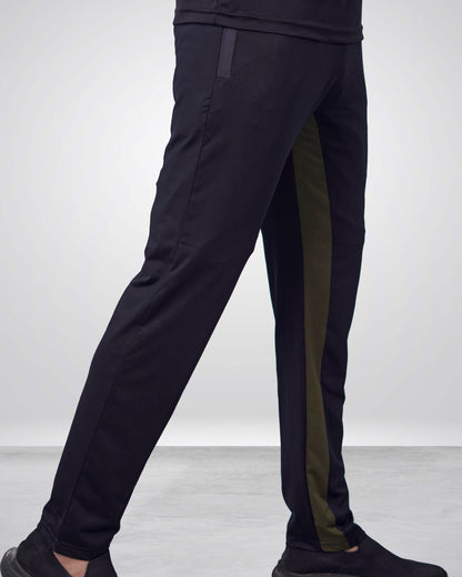 Premium Black Quick Dry Trouser with Olive Mesh Panels