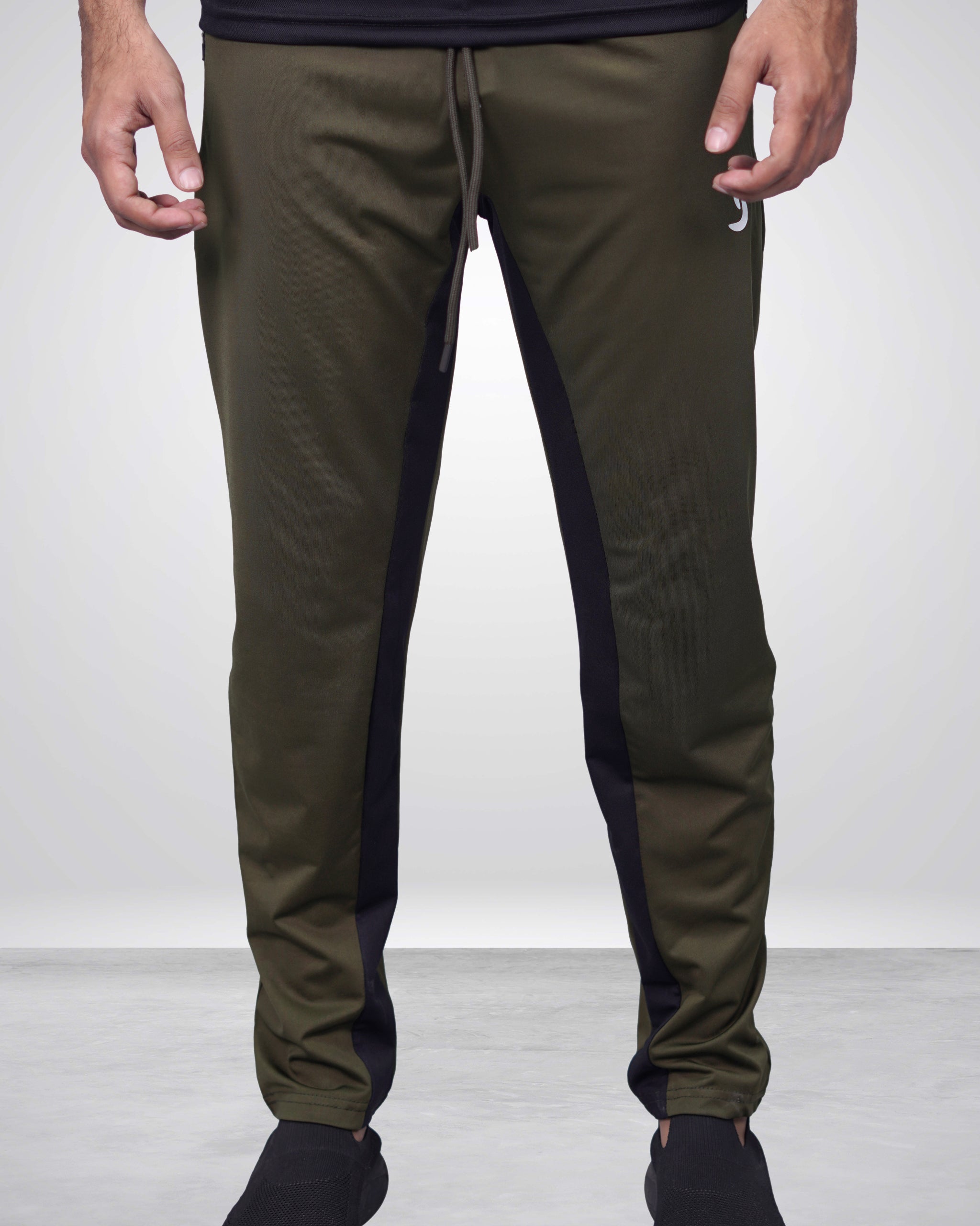 Olive Green Quick Dry Bottoms Trouser with Black Inner Mesh Panels